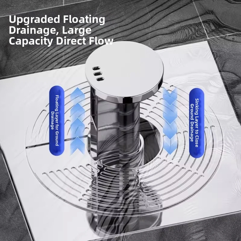 Portable Self-draining Floor Drain Core Anti-Odor Universal Hair Removal Filter Anti-Clog Sink Strainer for Household Bathroom