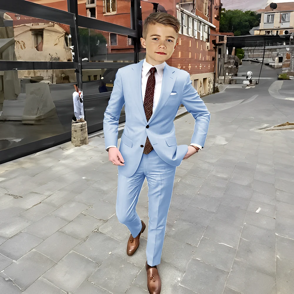Formal Suit for Boys Fashion Jacket Pants 2 Piece Set Party Dress Wedding Tuxedo Custom Blazer 2-16 Years Old Kids Suits