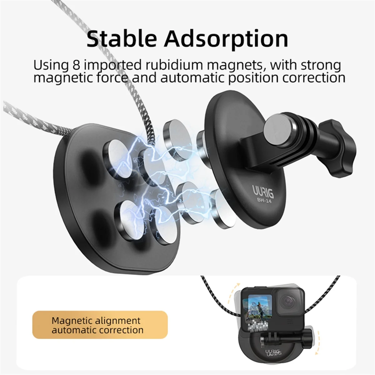 UURIG – support de caméra universel, support de cou magnétique, support de caméra