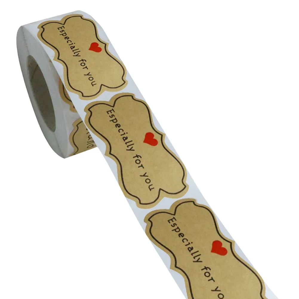 250 peças adesivos de vedação de papel kraft carta impressa etiqueta autoadesiva para caixa de presente saco de doces festa de casamento festival