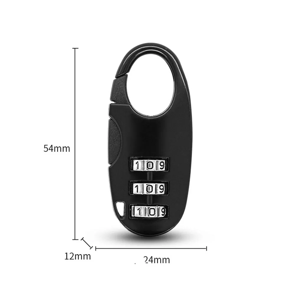 1Pcs 3 Digit Password Lock Dormitory Cabinet Mini Lock Backpack Zipper Travel Luggage Zipper Backpack Handbag Lock Security Tool