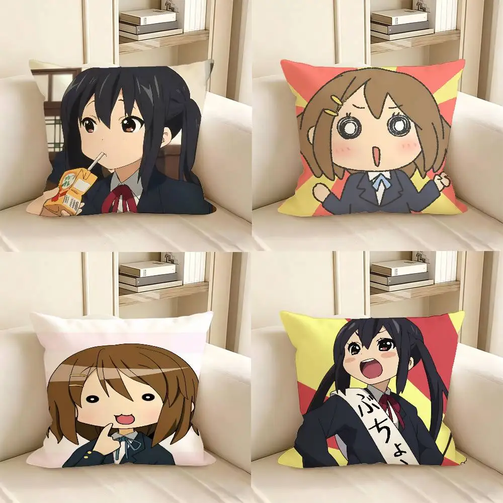 1 Stück Kawaii Cartoon Yui Mio Azusa Tsumugi Kissenbezug Modischer Quadratischer Kissenbezug für Schlafzimmer Sofa Zimmer Ins Dekoration Freizeit
