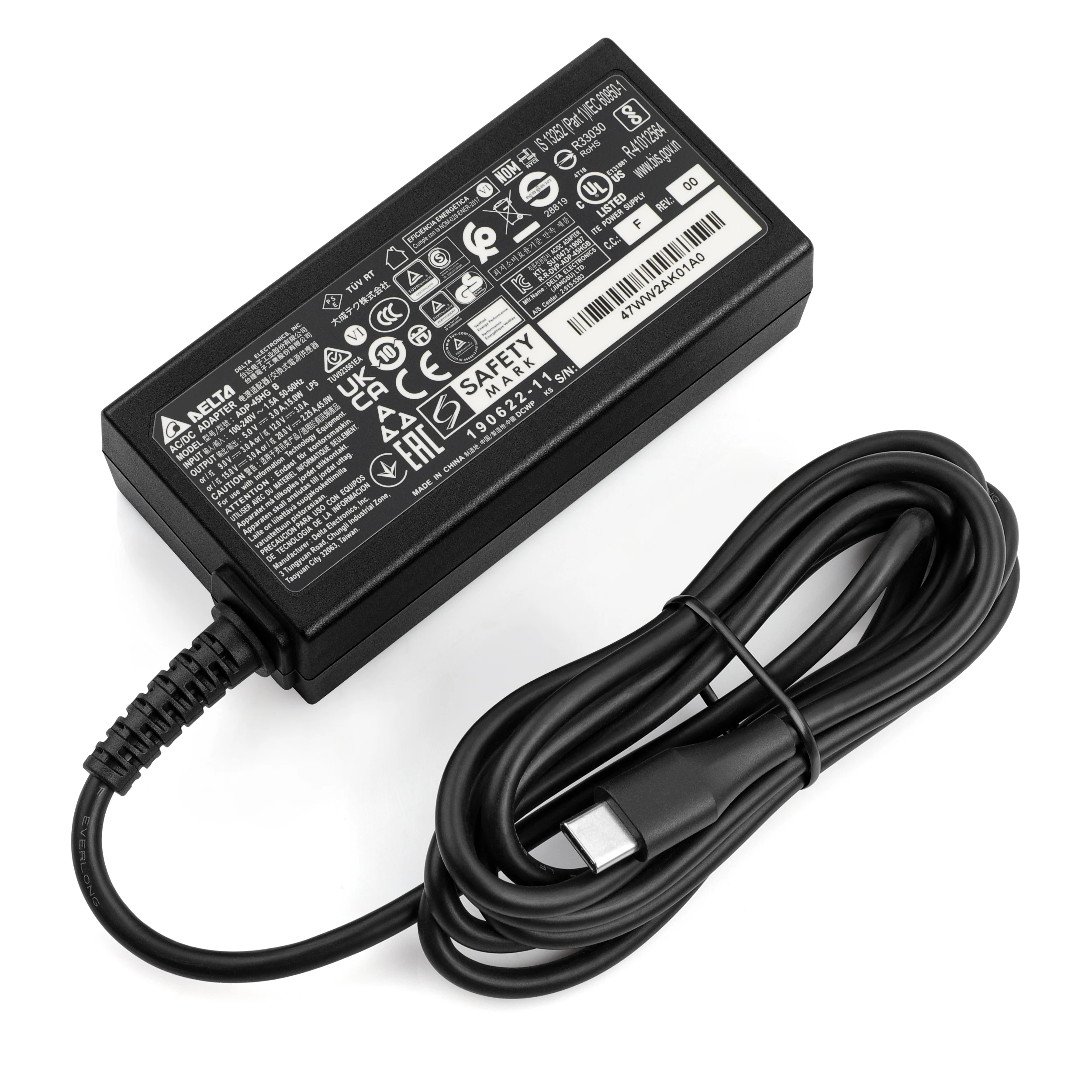 20V 2.25A Laptop Adapter 45W Universal Type C Laptop Mobile Phone Power Adapter Charger for Lenovo Asus HP Dell Xiaomi Huawei