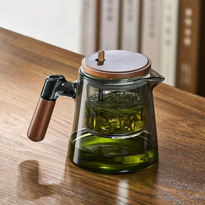ثقافة حفل الشاي سعة كبيرة تقسيم فنجان الشاي القابل للإزالة الزجاج الداخلي خزان المنزل الشاي فصل المياه تصفية فنجان الشاي #2