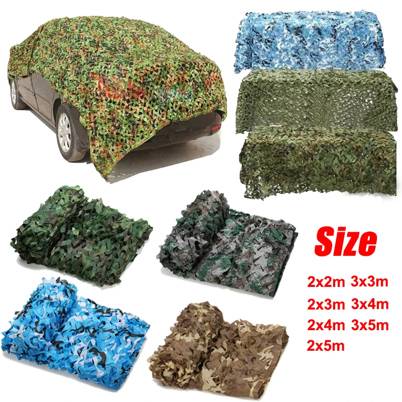 Red de camuflaje para caza, tienda de campaña para coche, toldo, malla de sombra, negro, verde, azul, bosque, protección solar, sombreado al aire libre