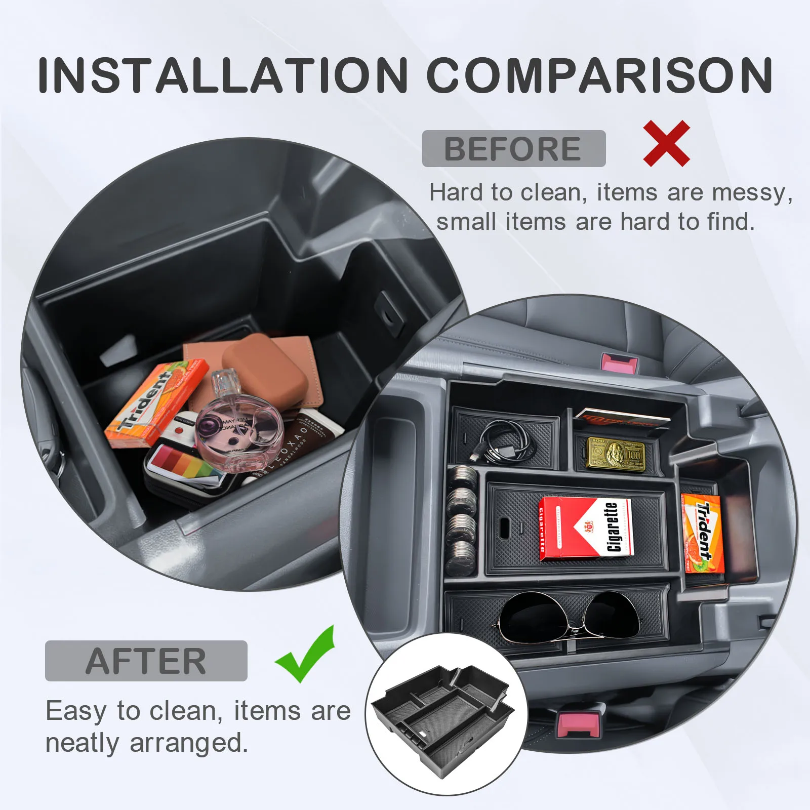 ل 2024-2025 تشيفي سيلفرادو EV WT وجي إم سي سييرا EV وحدة التحكم المركزية درج منظم مسند الذراع صندوق تخزين الداخلية اكسسوارات السيارات #6