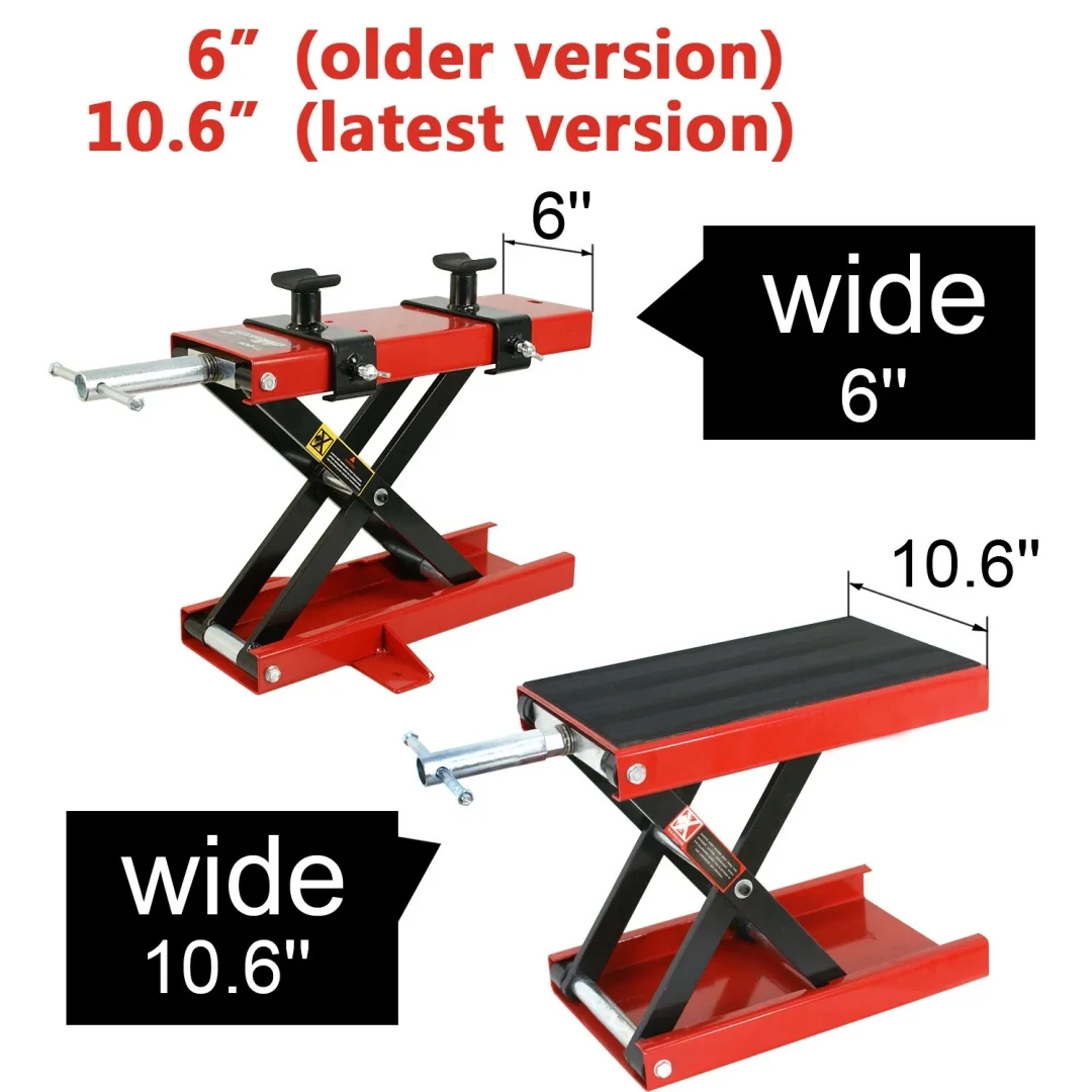 1100LB Wide Deck Motorcycle Scissor Lift Jack Heavy Duty Stand for Bike ATV Quad