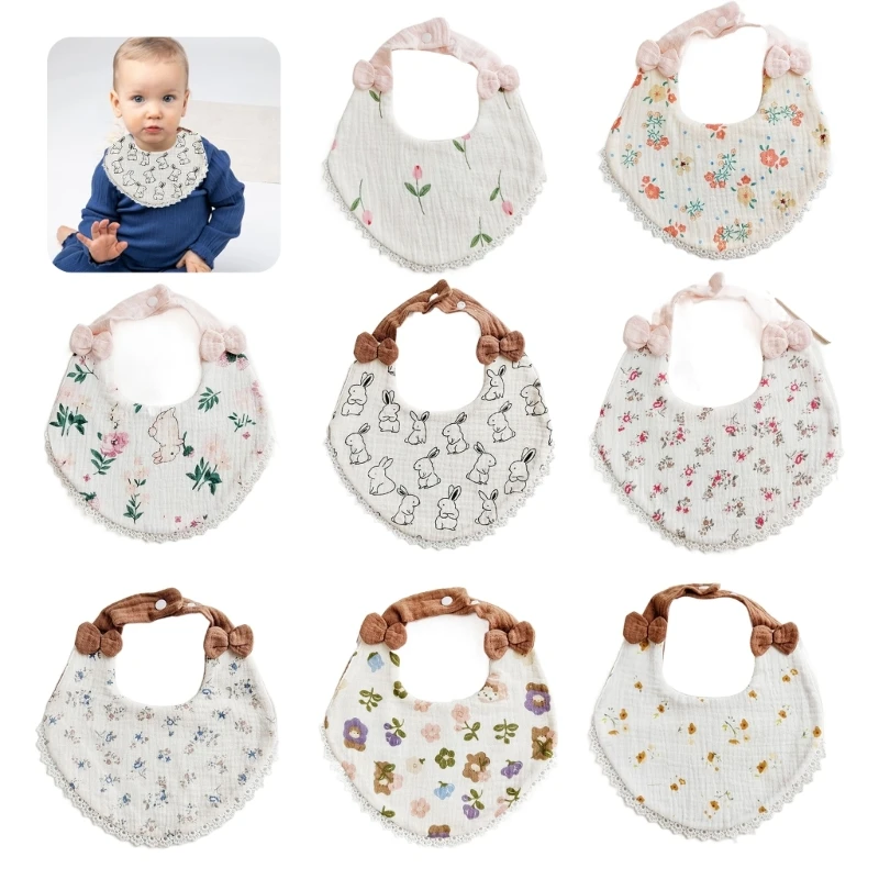 

Baby Bibs for Boys Girls Cotton Baby Bibs Absorbent Dribbles Bibs Infant Feeding Bibs Soft Burp Cloths Adjustable Strap