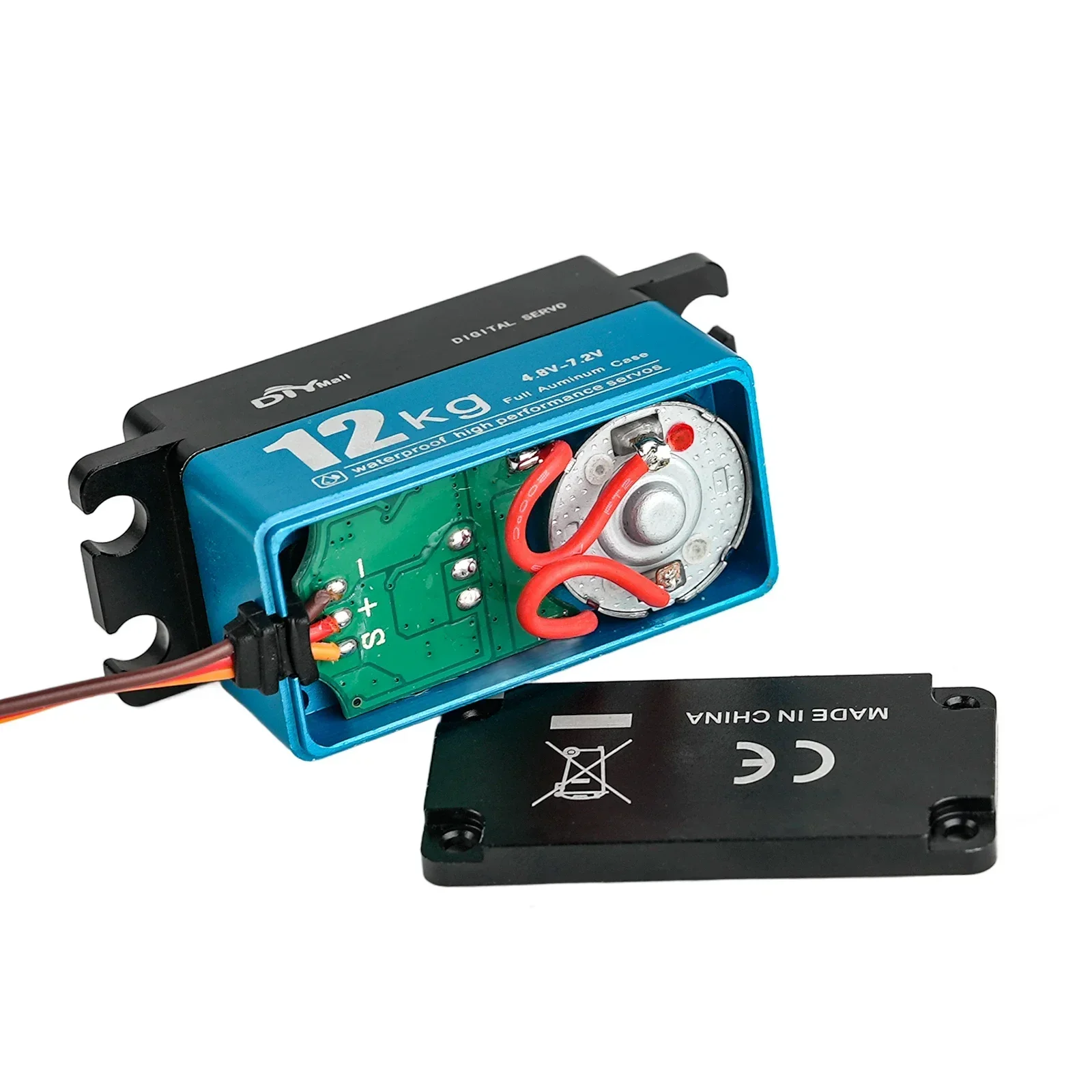 12KG TD-9412MG Digital Servo with Carbon Brush Motor 180°/270°/360° Programmable for 1:10 1:8 RC Car Robot IP65 Waterproof