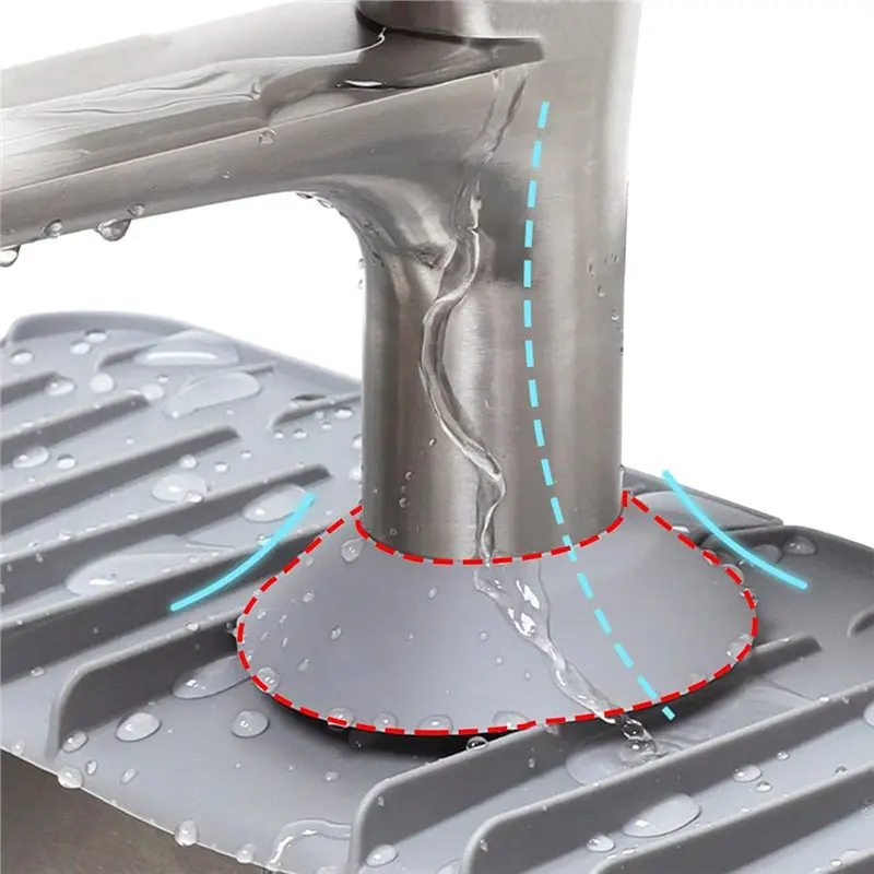 B-Est بطانة حماية من السيليكون بالتنقيط الحرس حصيرة ل بالوعة صغيرة صنبور سبلاش مقبض ل اكسسوارات المطبخ 4 قطعة #4