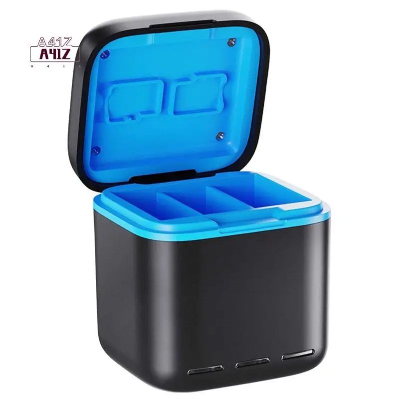 A41Z-Battery Charger ,3-Channel Fast Charging Box For Gopro Hero 13 With Micro-SD Card Slot Action Camera Accessories