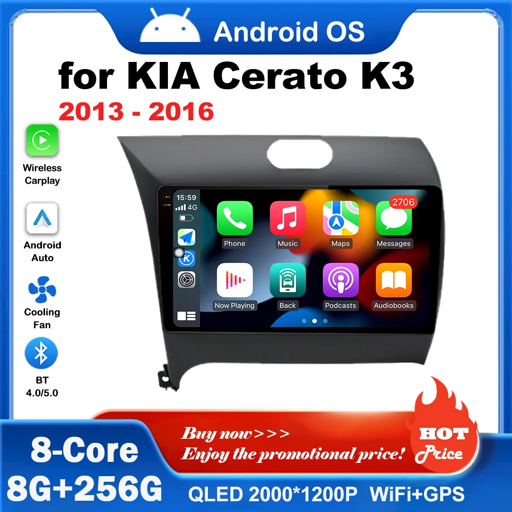 

Android OS BT DSP Stereo WiFi+4G for KIA Cerato K3 2013 - 2016 Navigation GPS Touch Screen Car Video Multimedia Player Head Unit