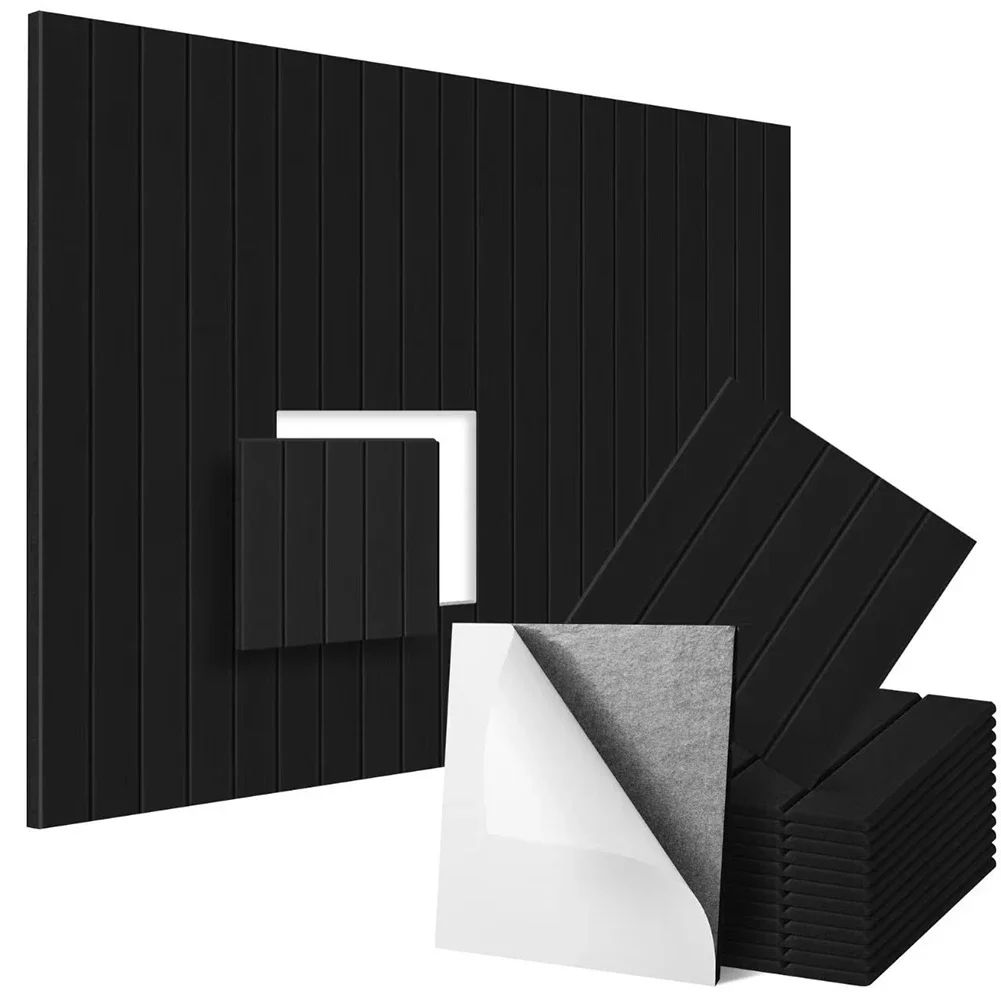 12x12in Brick Design Acoustic Panels for Wall Mounting Sound Reduction in For Living Room Bedroom Studio Office and Music Room