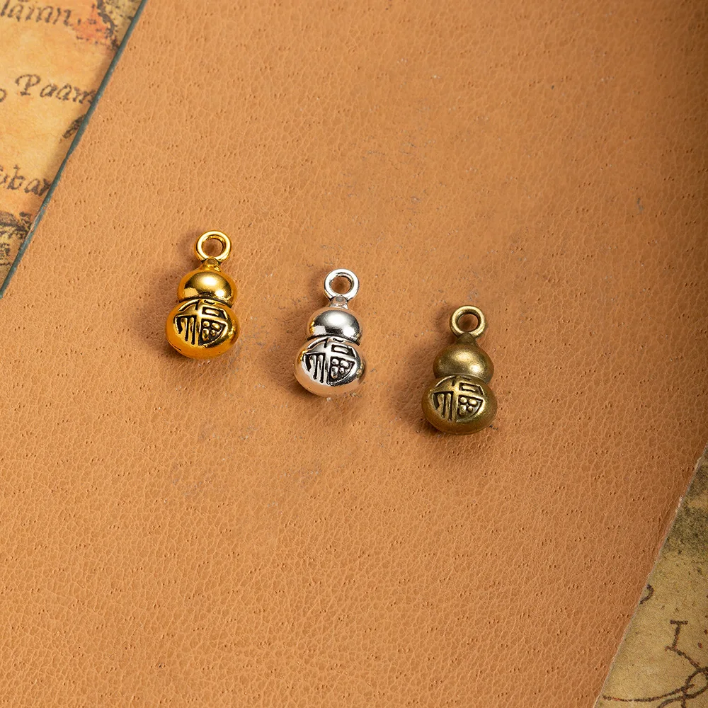 10Pcs/Lot 15x8mm 3D Stereoscopic Treasure Gourd Charms 3Colors DIY Handmade Jewelry Making for Bracelets & Necklaces