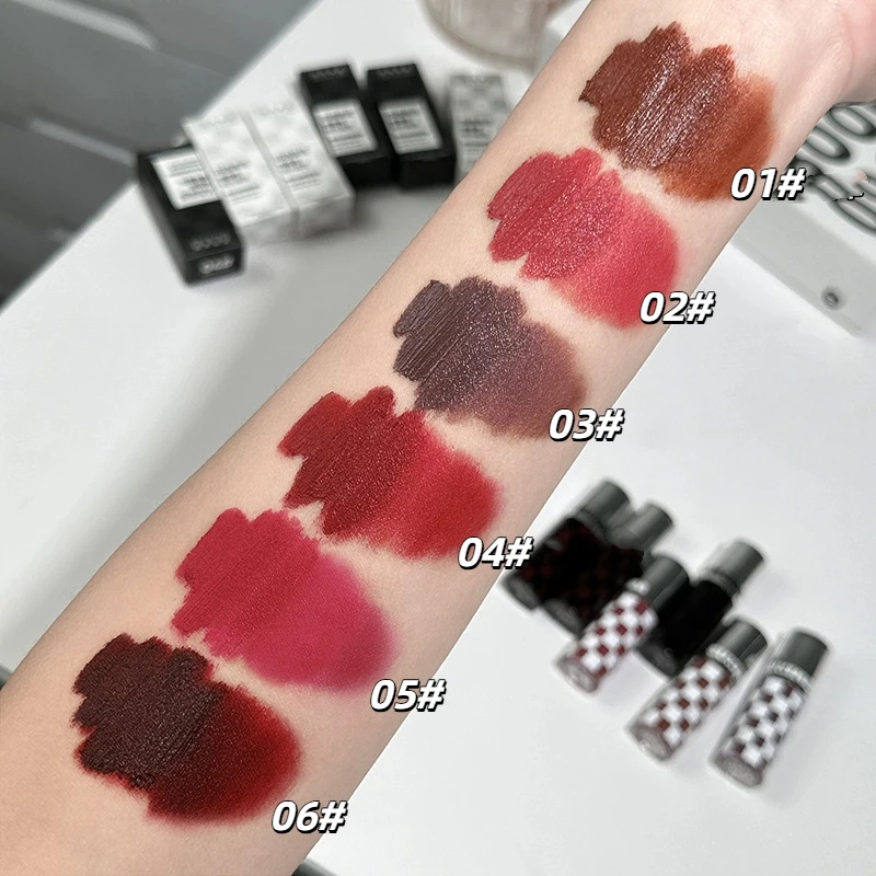 Matter Lippenstift, Punk, dunkelroter Lipgloss, wasserfest, langlebig, rauchig, nackt, lila, mattierter Lippenstift, natürliche Schokolade, Lippentönung, Make-up