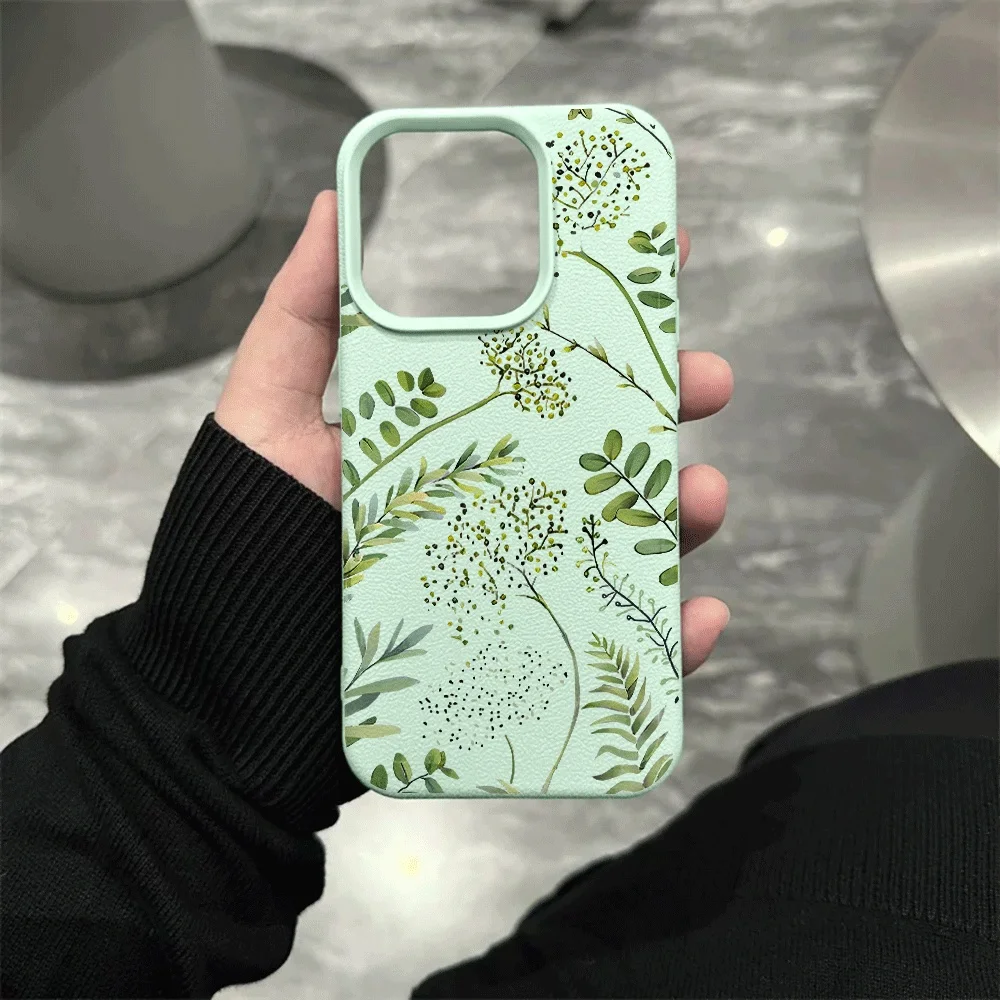 Fernblätter-Handyhülle für iPhone 17 16 15 14 13 12 11 Pro Max 16 15 14 Plus 17 16 15 14 13 12 11 Pro 17Air Silikon-Matt-Cover – Detail 10