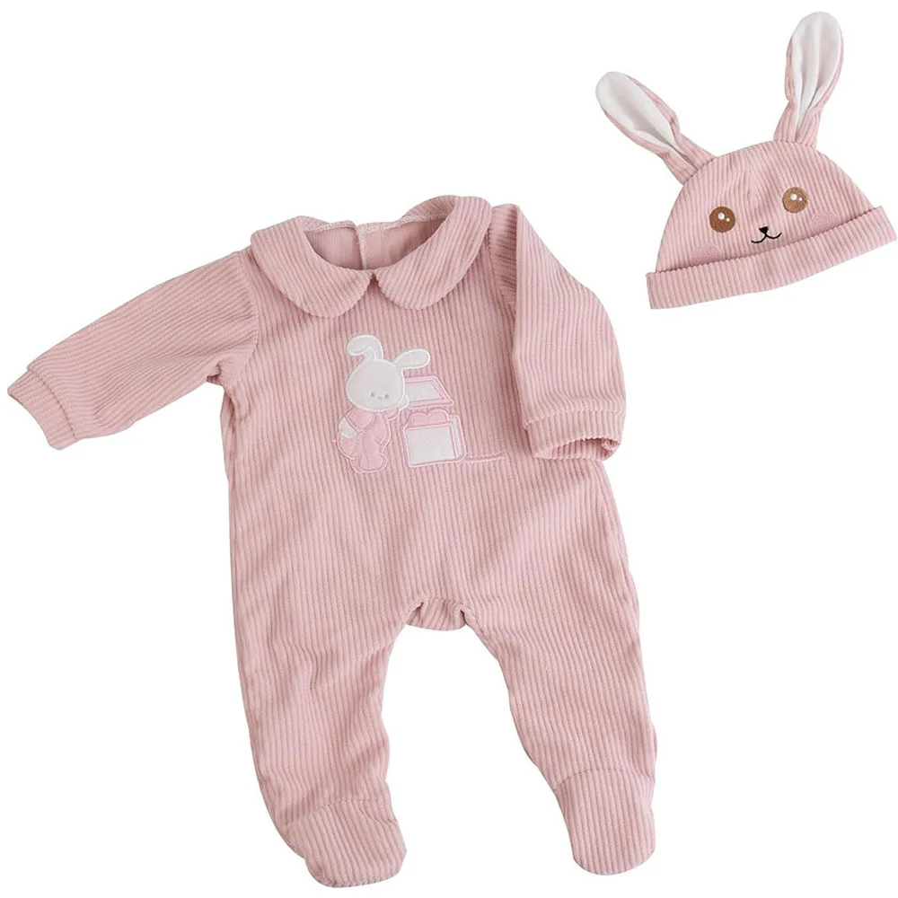 Kleidungsset für Reborn-Babypuppen, Strampler und Hose für 18-20 Zoll/46-50 cm Puppen, Babykleidung, Panda-Outfit, Kinderspielzeug-Zubehör – Detail 5