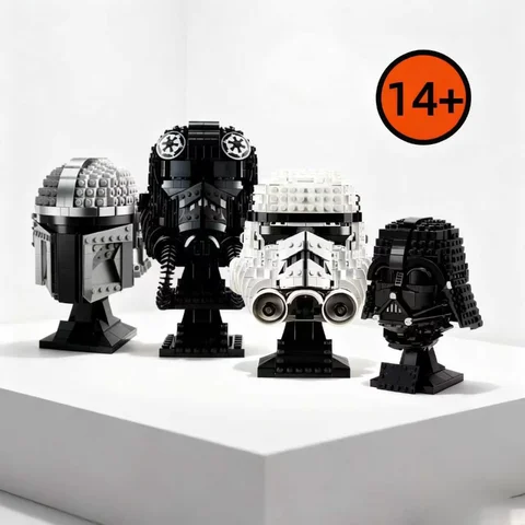 Casco Space Wars 75276 75304 75274 75328 bloques de construcción Stormtrooper Vader Tie Fighter casco de piloto regalo de cumpleaños y Navidad