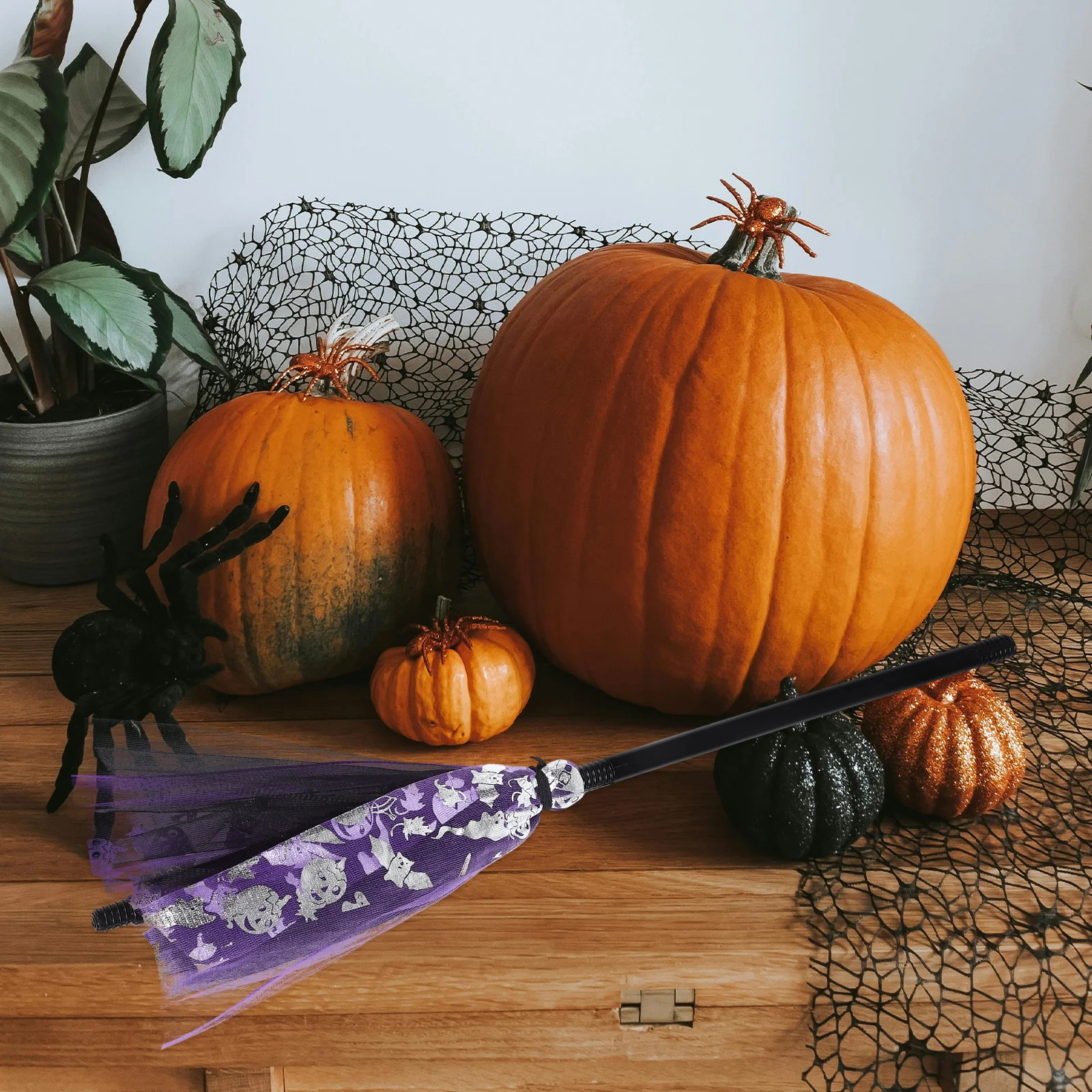 Halloween Witch Broom Detachable Kids Broomstick Child Size Halloween Party Cosplay Decoration Witch Costume Prop