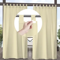 1PC Contemporary Outdoor Curtain-Detachable Tab Top,Water-Resistant, Light-Filtering Polyester, Easy Install Privacy Screen