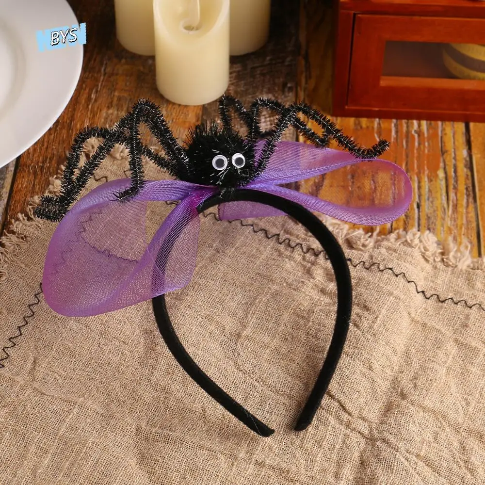 

Funny Plastic Halloween Hairband Ghost Bow Mesh Skull Hair Hoop Headdress Headwear Spider Headband Ladies