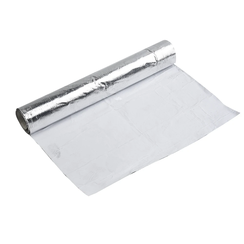 Cohesively constructed heat resistant layer made from fibreglass and aluminum at the size of twelve inches by twenty four inches
