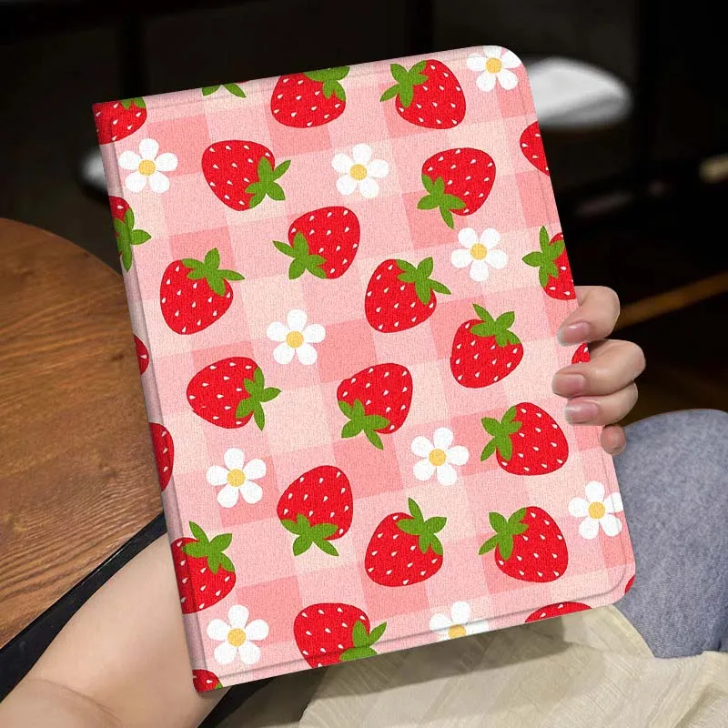 Cartoon Strawberry Daisy Cover For Lenovo Xiaoxin Tab Pad K10 K11 Y700 P11 3rd GT Pro Plus Gen Tablet Case Gift