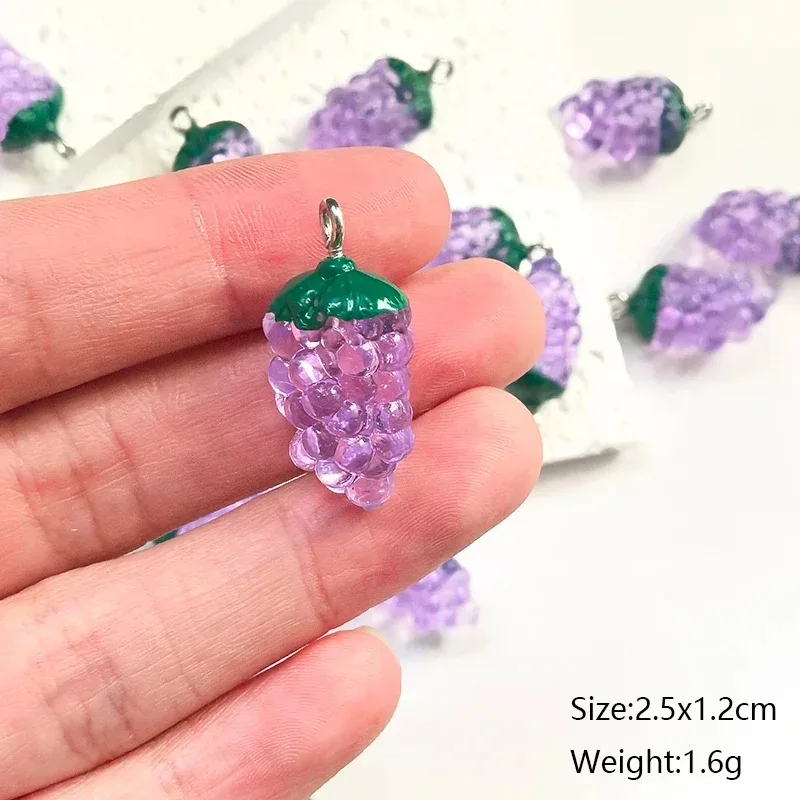 10pcs Mini Simulated Grape Resin Charms