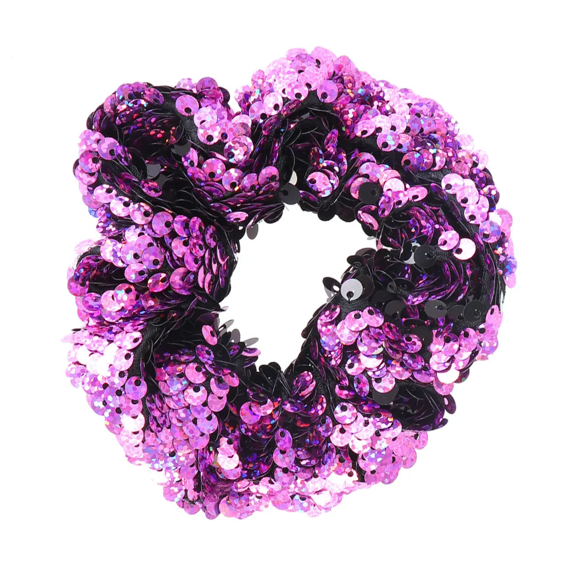 

1 Piece Rosy Sequins Hair Tie Premium Quality Hair Rope for Girls Women Trendy Ponytail Holder Soft Cloth Band Everyday Use