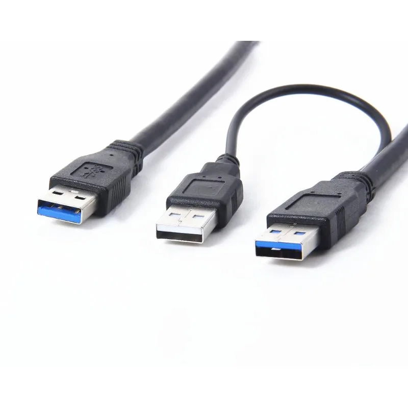 Cable de disco duro móvil USB3.0 cable de datos 3A cable de disco duro USB, cable USB de tres cabezales 3,0 macho USB dual