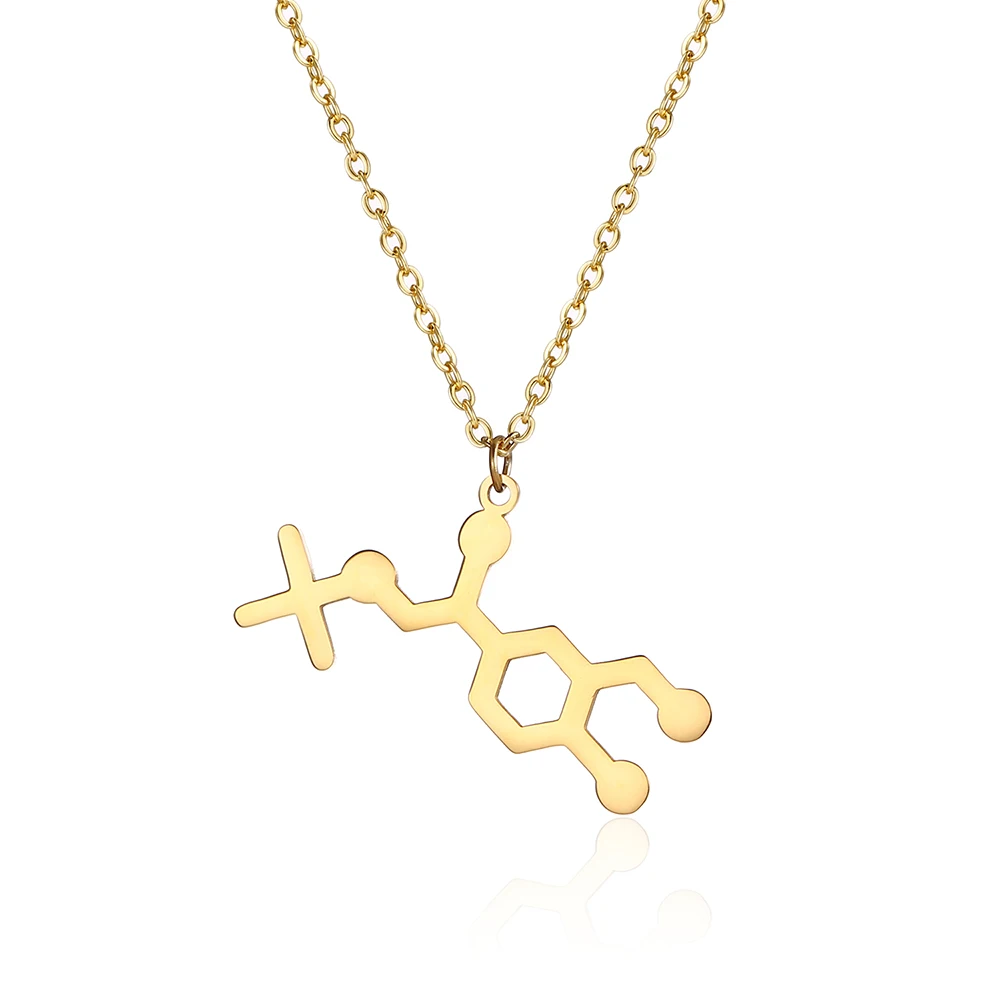 Stainless Steel Albuterol Molecule Necklace Salbutamol Medical Jewelry Biology Gift For Women