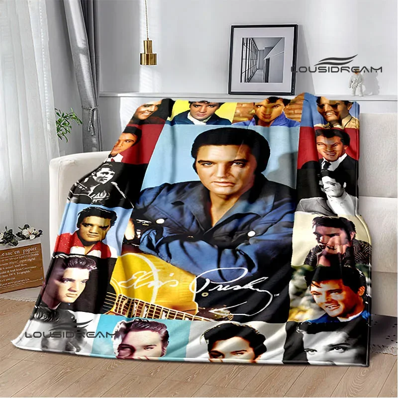 E-Elvis Presley Retro print blanket blankets for beds Picnic blankets Flange blanket Soft and comfortable blanket birthday gift