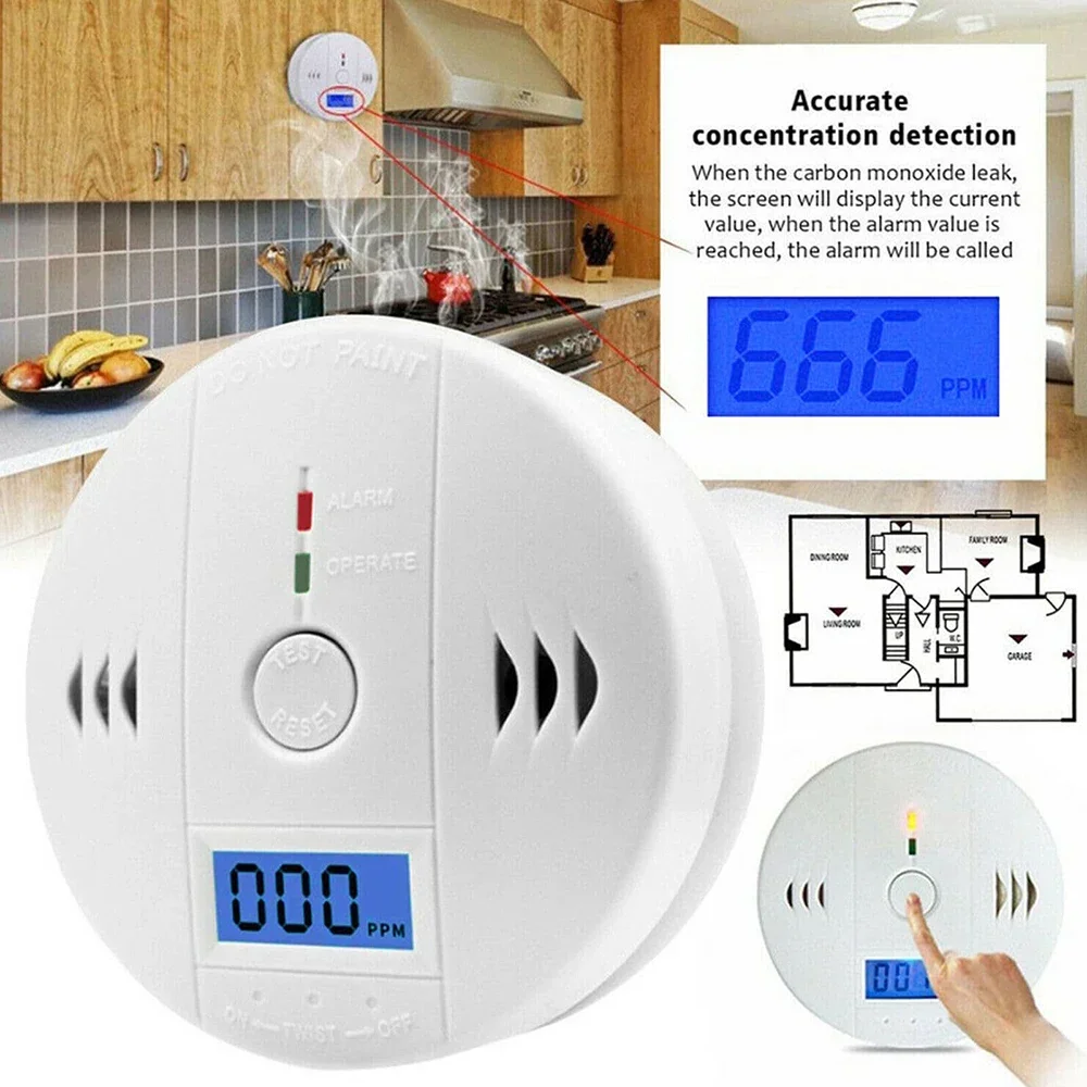 

Carbon Monoxide Detector Alarm, CO Alarms for Kitchen Basements Travel Home Office House Bedroom Living Room Car