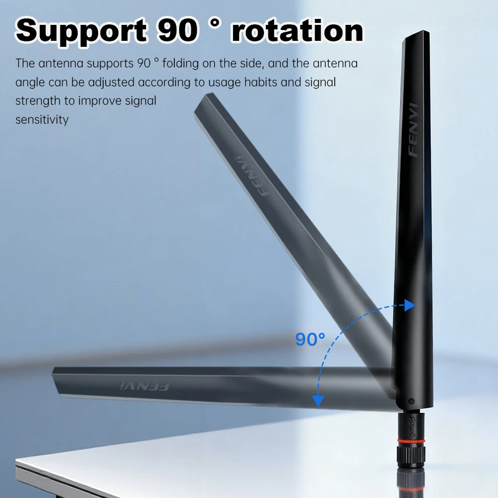FENVI 6DBi WLAN-Antenne Dualband 2,4 GHz/5,8 GHz RP-SMA-Anschluss für M.2 Mini PCI-E-Kartenadapter, WLAN-Router – Detail 4