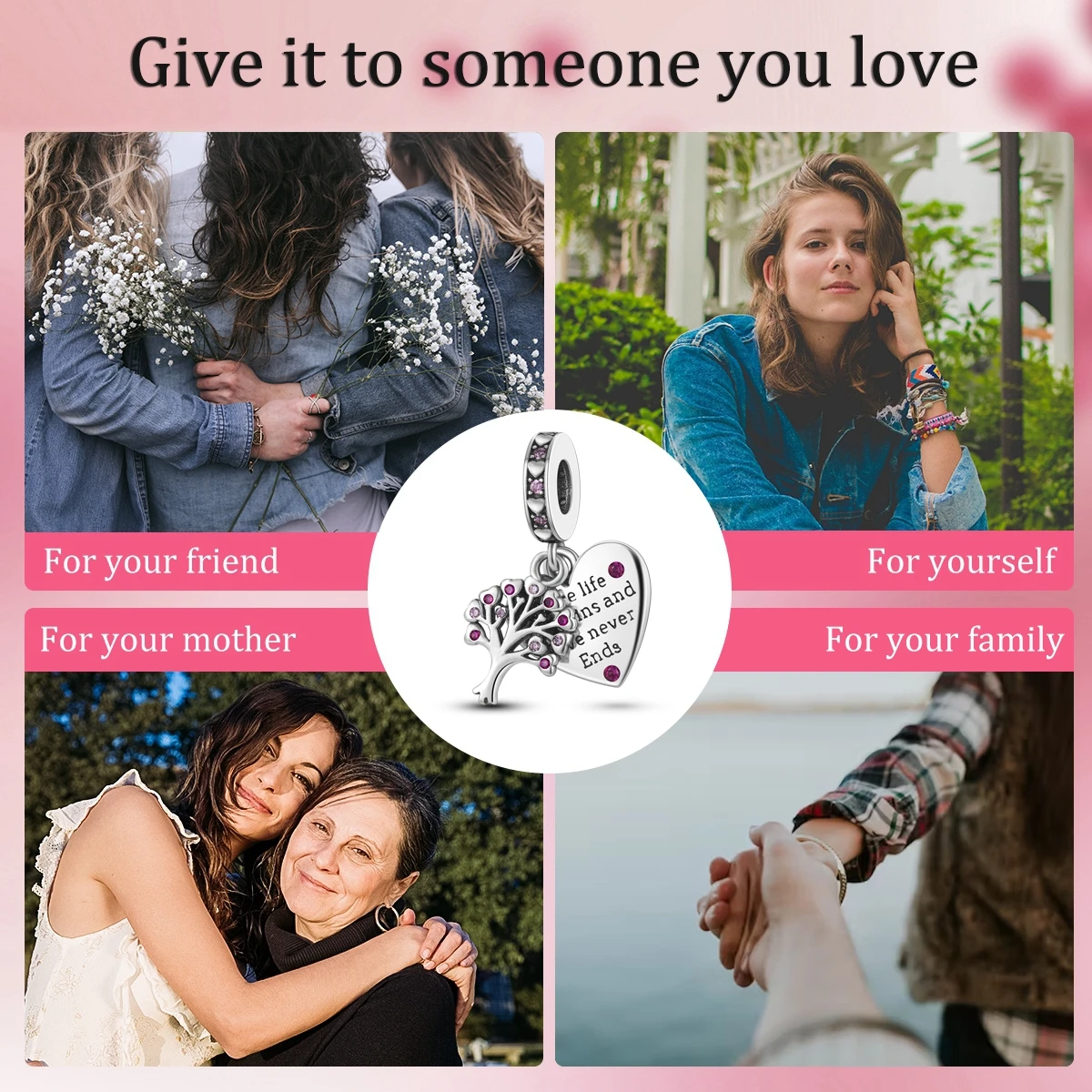 925 Sterling Silver Romantic Love HeartShape Series Charms Beads Fit Original Fine Bracelets S925 DIY Jewelry Gifts Accessory