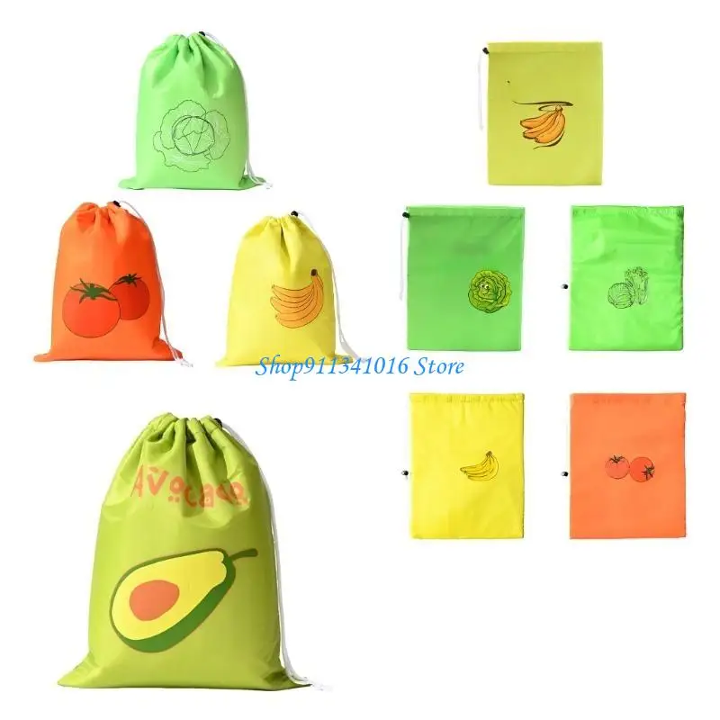  Reusable Fruit Vegetable Storage Bags Keep Produce Freshing Long Time Polyester