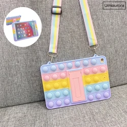 For Samsung Galaxy Tab A6 7.0 inch 2016 SM-T280 SM-T285 T280 Tablet Kids Rainbow Bubble Tablet Case Stand Silicone Cover Funda