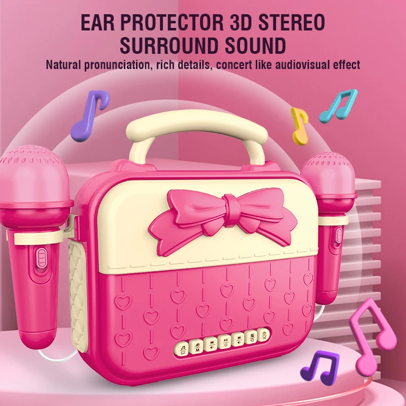 Karaoke Bluetooth Mikrofon Cartoon Handtasche Musik instrument Lautsprecher Gesangs maschine Lernspiel zeug Kinder Geburtstags geschenk