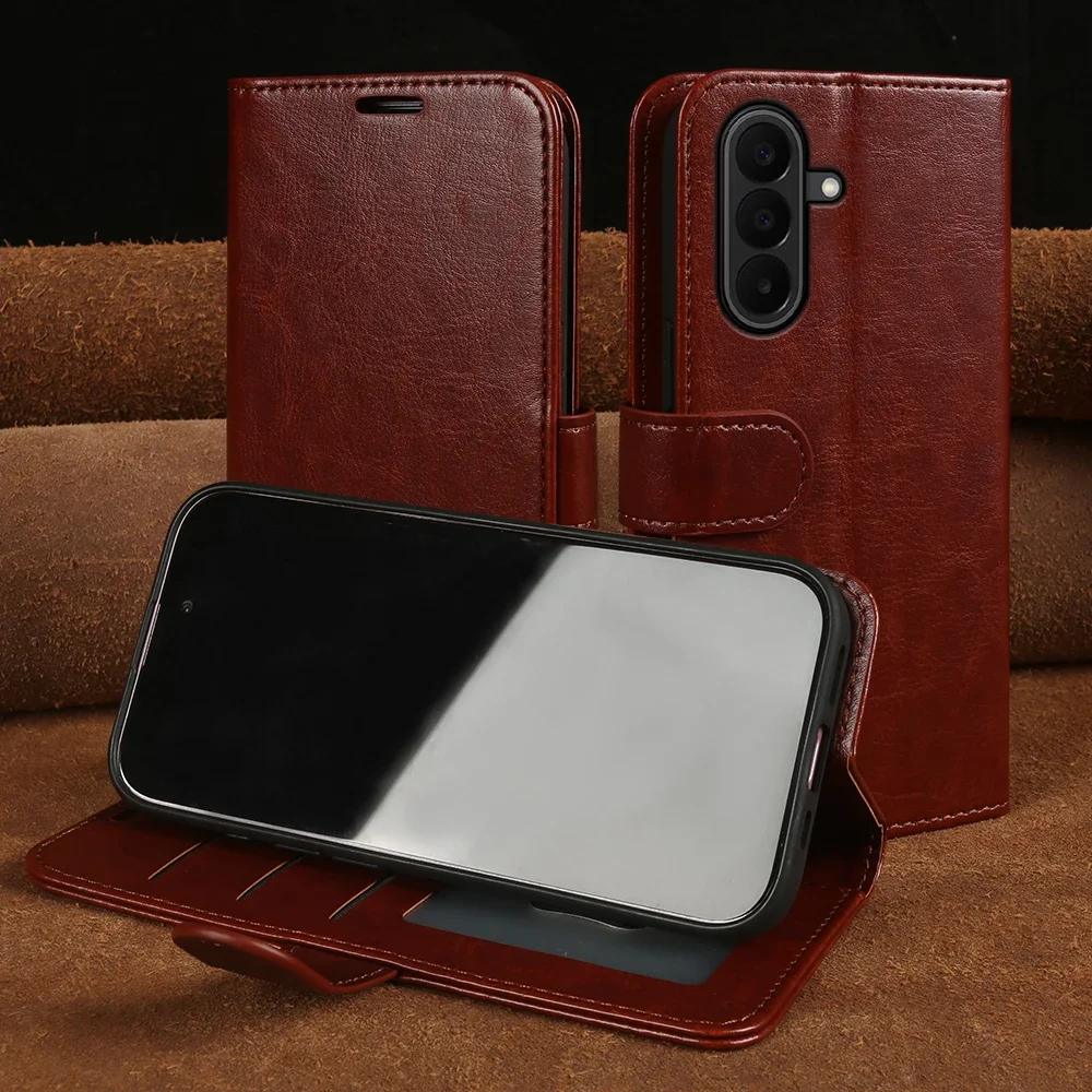 Leather Phone Cover Case For Samsung Galaxy A57 A27 A37 A17 A26 A36 A55 A35 M36 A07 A06 A16 M55 C55 A25 A23 A33 A53 Flip Cases