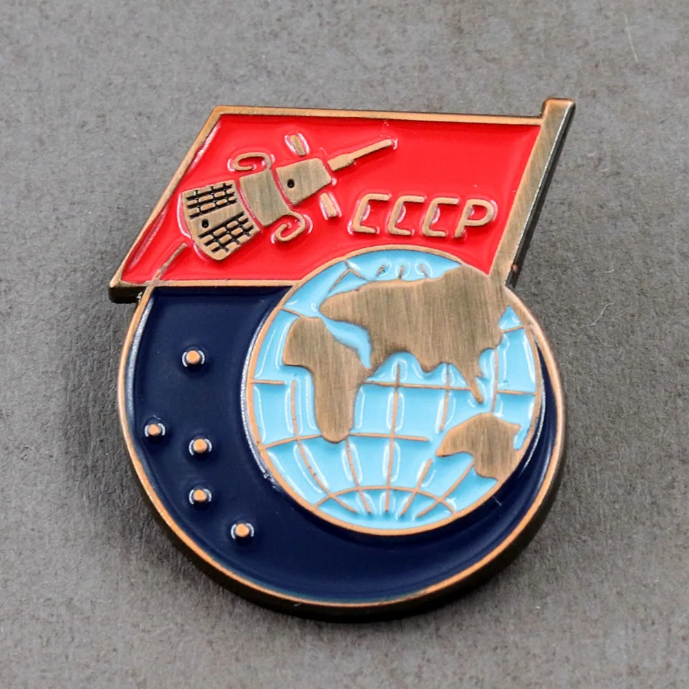 Soviet CCCP Space Badge 1958 Sputnik 3 Probe Earth Orbit Satellite Brooch