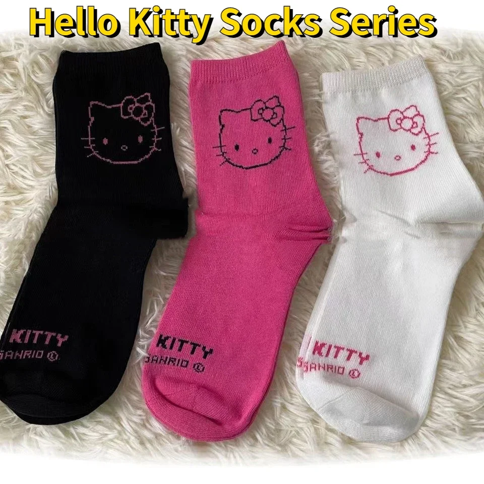 

Sanrios Kawaii HelloKittys Cute Cartoon Medium Tube Socks Antibacterial, Sweat Absorption, Deodorant Size One Size Peripherals