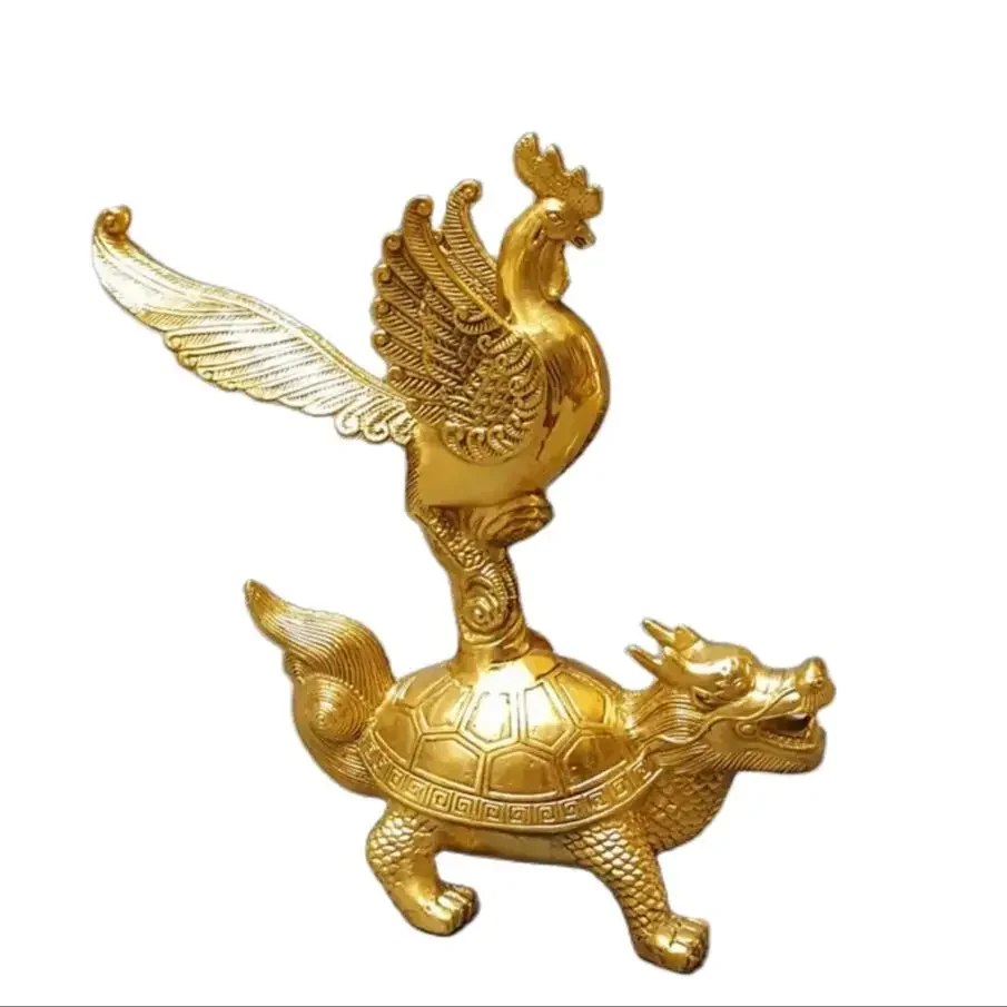 Manufacturer direct sales of brass Phoenix stepping dragon turtle turtle turtle head home decoration copper copper dragon turtl