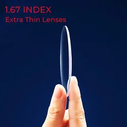 1.67 Aspheric Lenses Organic Resin Lenses Super Thin Anti Reflection and Scratch High Hardness Good for Rimless Glasses