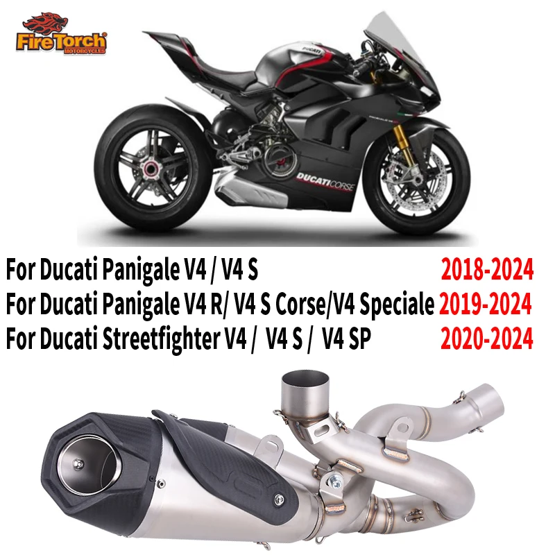 Terminale di Scarico Slip-On in Carbonio per Ducati Panigale V4 Speciale Streetfighter V4 S SP 2018-2024 - Sistema di Scarico Moto