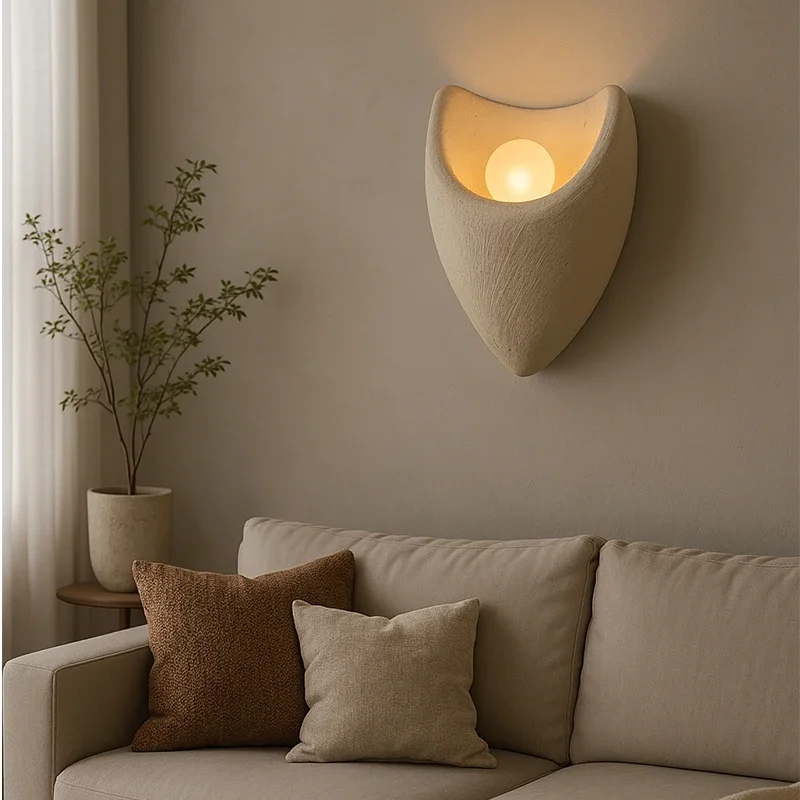 

2025 Latest Nordic Lamps Middle-aged Style Wabi Sabi Style Coffee Shop Creamy Wall Lamp Resin Bedside Reading Light Home Decor