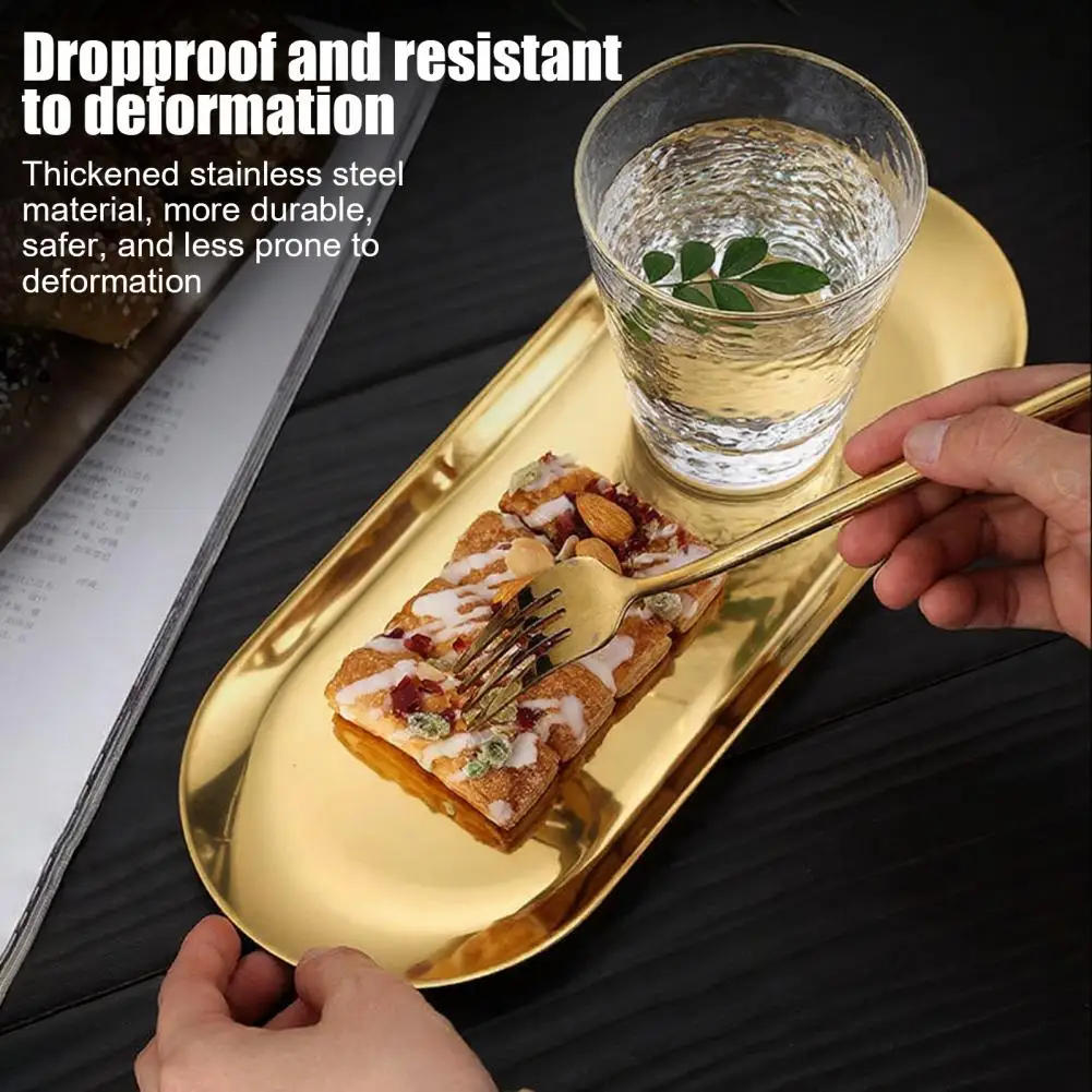 Baking Sheet Pan Baking Tray Stainless Steel Serving Tray Oval Platter for Dessert Bbq Food Grade Kitchen Dish Nordic for Home