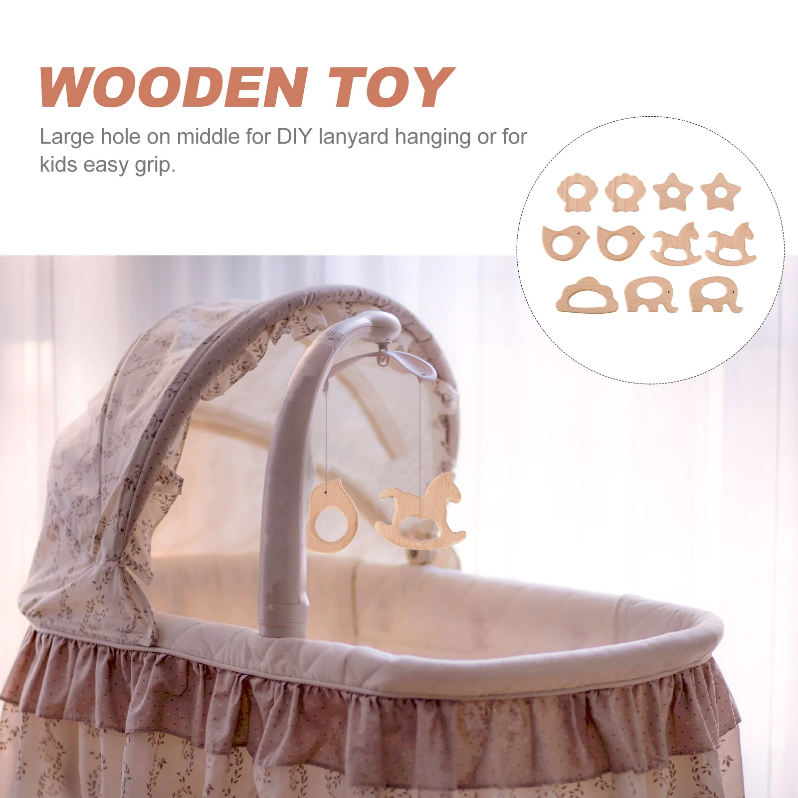 11개 아기용 나무 치발기 귀여운 만화 동물 모양 치아 연마 진정 씹기 완화 놀이 활동용 씹을 수 있는 선물