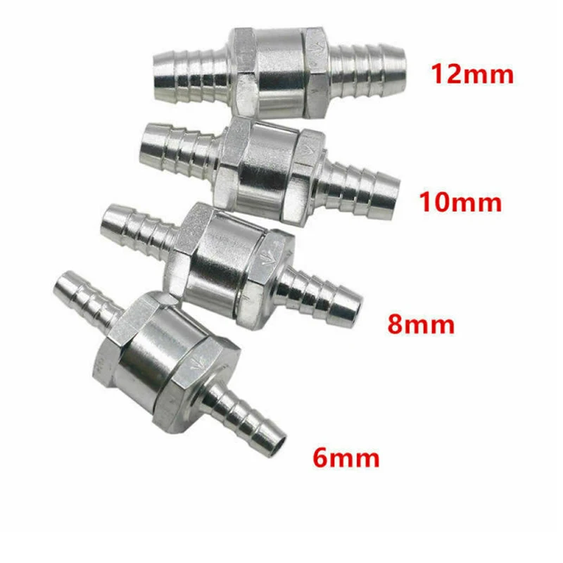 Katup Cek Satu Arah 4mm 6mm 8mm 10mm 12mm untuk Saluran Bahan Bakar, Katup Anti Balik Diesel Aluminium, Katup Satu Arah