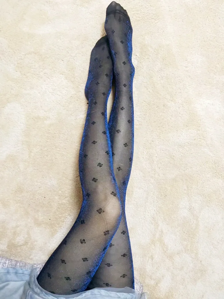 Summer Personality Trend Korean Sexy Shiny Silk Stockings Gold and Silver Silk Stockings Shiny Silk Stockings Bottom Stockings