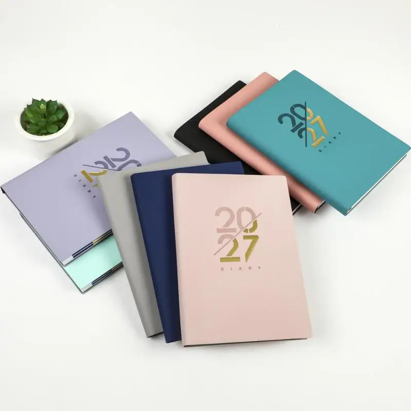 12 Months Agenda Planning Notebook English 2027 Schedule Planner Notepad Wear-resistant Efficiency To-do List Notebook Simple